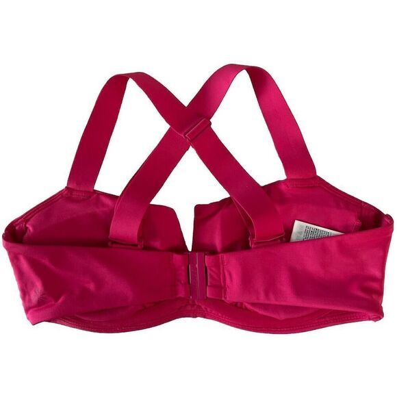 Athleta Women's Sz 36 B/C Pink Square Neck V Underwired Bra Cup Bikini Top - Picture 3 of 7